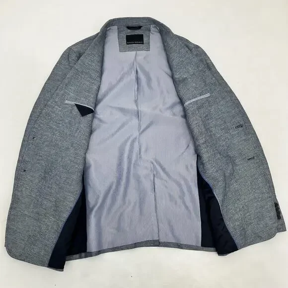 Banana Republic Mens Blazer Jacket Gray 2-Button Single Breasted Long‎ Sleeve - Picture 2 of 10
